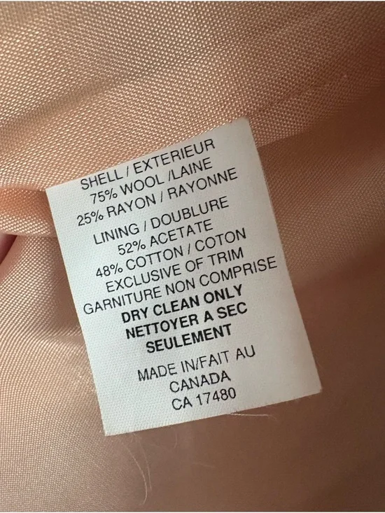 Vintage Fashion Gallery Wool Coat Camel Brown Size 14 Petite Made in Canada - Picture 4 of 9